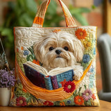 MALA FEITA À MÃO - SHIH TZU E LIVROS