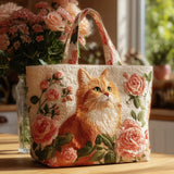MALA FEITA À MÃO - O GATO CASTANHO E A ROSA