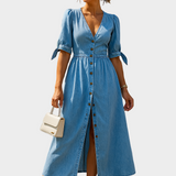 Vestido de ganga com botões