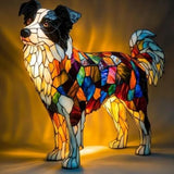 Border Collie - Lâmpada em vitral