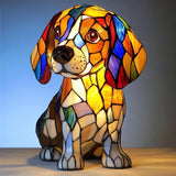 Cachorro - Lâmpada em vitral