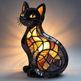 Gato Brilhante - Lâmpada em Vitral