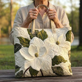 MALA FEITA À MÃO - FLORES BRANCAS